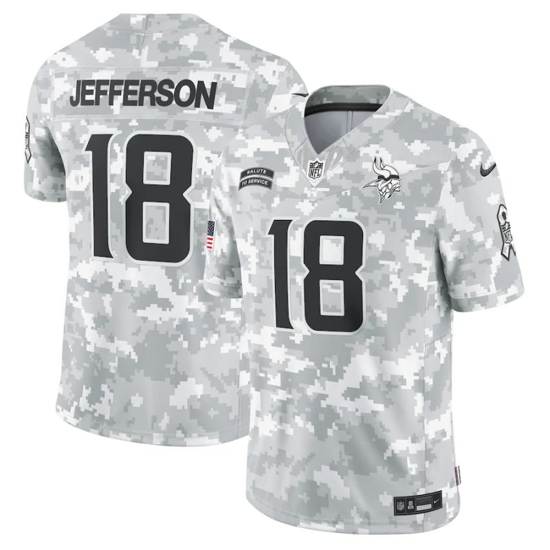 Men Minnesota Vikings #18 Jefferson Nike Arctic Camo 2024 Salute to Service Limited NFL Jersey->minnesota vikings->NFL Jersey